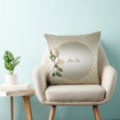 ホワイトローズ金ゴールドハート装飾用クッション クッション (椅子)