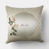 ホワイトローズ金ゴールドハート装飾用クッション クッション (裏面)