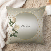 ホワイトローズ金ゴールドハート装飾用クッション クッション (ブランケット)