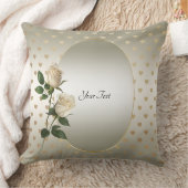 ホワイトローズ金ゴールドハート装飾用クッション クッション (ブランケット)