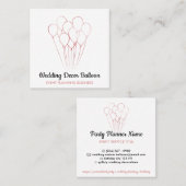 ホワイトローズ金ゴールドバルーンイベント団体や組織 スクエア名刺 (正面/裏面)