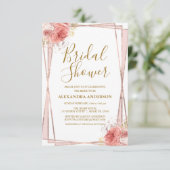 ホワイトローズ金ゴールドフローラブライダルシャワー 招待状 (スタンド正面)