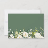 ホワイトローズ金ゴールドフローラ結婚式RSVP返信カード 出欠カード (裏面)