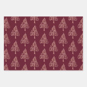 ホワイトローズ金ゴールドメリークリスマスツリー ラッピングペーパーシート (正面3)