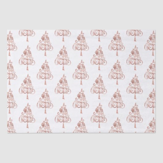 ホワイトローズ金ゴールドメリークリスマスツリー 薄葉紙 (正面)