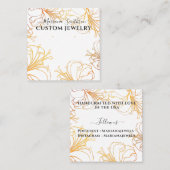 ホワイトローズ金ゴールドライリーラージイヤリングディスプレイカード スクエア名刺 (正面/裏面)