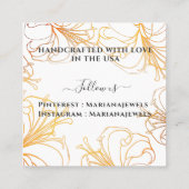 ホワイトローズ金ゴールドライリーラージイヤリングディスプレイカード スクエア名刺 (裏面)