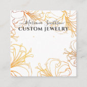 ホワイトローズ金ゴールドライリーラージイヤリングディスプレイカード スクエア名刺 (正面)