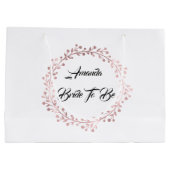 ホワイトローズ金ゴールド赤面リース結婚ブライダルシャワー ラージペーパーバッグ (裏面)