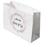 ホワイトローズ金ゴールド赤面リース結婚ブライダルシャワー ラージペーパーバッグ (裏面アングル)
