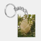 ホワイトローズ開花 キーホルダー (正面左)