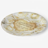 ホワイトローズ50結婚周年記念 ペーパープレート (アングル)