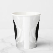 ホワイトローズ| エレガントなモダンな花柄デザイン 紙コップ (左)