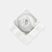 ホワイトローズ | エレガントな花柄デザイン 縁ありカクテルナプキン (角)