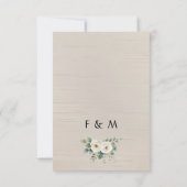 ホワイトローズ&エレガントグリーンリー素朴ボホ結婚ス サンキューカード (裏面)