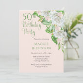 ホワイトローズ |オーキズ50th結婚の誕生日パーティー 招待状 (スタンド正面)