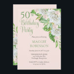 ホワイトローズ |オーキズ50th結婚の誕生日パーティー 招待状<br><div class="desc">白いバラ祝や蘭が咲き乱れる50回目の「バースデーパーティー」エレガントと、繊細なセージの緑のスクリプトとセリフの文字を備えたこのカスケードフローラデザイン。複合デザイン別休日ハートデザイン（権利留保）。スクリプト文字はデザイナー以外では編集できない。ご質問があるもしか、デザインに関するサポートが必要な場合は、お問い合わせいただくか、info@holidayheartsdesigns.comまで直接メールでお問い合わせください。可能な限りサポートさせていただきます。生産、出荷および配送に関するお問い合わせは、Zazzleカスタマ連絡ー・サービスに直接。休日のハートのデザインは、Zazzleで13年以上の経験を持つプロフェッショナルデザインスタジオで、多くの満足したカスタマーレビューを持っているので、あなたが私たちと購入するとき、すべての詳細に最大限の注意を払って私たちの顧客が期待するプロフェッショナル品質を作成している。</div>
