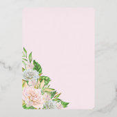 ホワイトローズ |オーランズボホフローラブライダルシャワー 箔招待状 (裏面)