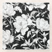 ホワイトローズ ガラスコースター (正面)