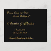 ホワイトローズ&キャンドルライト日付カードを保存 案内ポストカード (裏面)