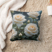 ホワイトローズ クッション (ブランケット)