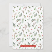 ホワイトローズ&クリスマスホリーリースパーティー招待状 招待状 (裏面)