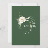 ホワイトローズ グリーン フラワーエンゲージメントパーティー 招待状 (裏面)