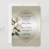 ホワイトローズ ゴールドハーツ リハーサルディナー 招待状 (正面)