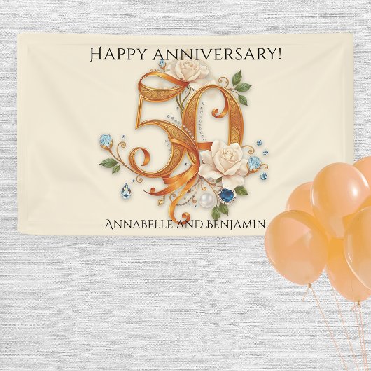 ホワイトローズ&ジェムストーンズゴールデン創立50周年記念 横断幕