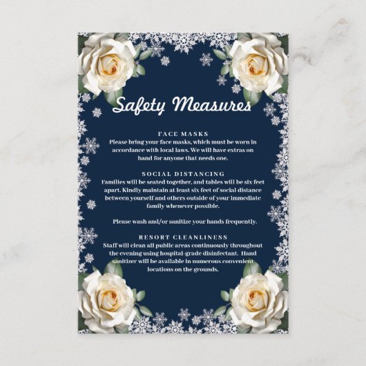 ホワイトローズ スノーフレーク クリスマス 安全対策 エンクロージャーカード (正面)