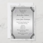 ホワイトローズ ダイヤモンド 結婚指輪 婚約 招待状 (裏面)