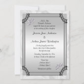 ホワイトローズ&ダイヤ結婚モンドズリングや輪 招待状 (裏面)