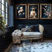 ホワイトローズ&ダフォディルブーケ海軍の背景 薄葉紙