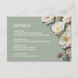 ホワイトローズ テクスチャード フラワーズ ディテール エンクロージャーカード