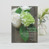 ホワイトローズ&ハイドランジ素朴アスバーンウッ結婚ドズ 招待状 (スタンド正面)