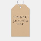 ホワイトローズ、パールおよびリングや輪結婚式の引き出物ラベル ギフトタグ (裏面)