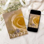 ホワイトローズ、パール、ダイヤモンドリングや輪結婚ズ 招待状