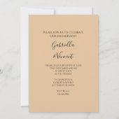 ホワイトローズ、パール、リングのエンゲージパーティー 招待状 (裏面)