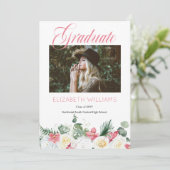 ホワイトローズ |ピンクオーキッド4フォトコラージュ卒業生 案内状 (スタンド正面)