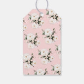 ホワイトローズ | ピンクブライダルシャワー ギフトタグ (裏面)