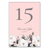 ホワイトローズ | ピンク結婚のテーブル番号 テーブルナンバー (正面)