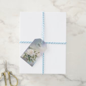 ホワイトローズ&フェザー ギフトタグ (より糸付き)