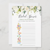 ホワイトローズ フラワーブライダルシャワー ゲーム カード (正面)