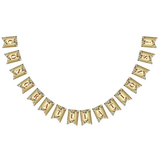 ホワイトローズ フラワーロゴ ゴールド バンテイング フラッグ (全)