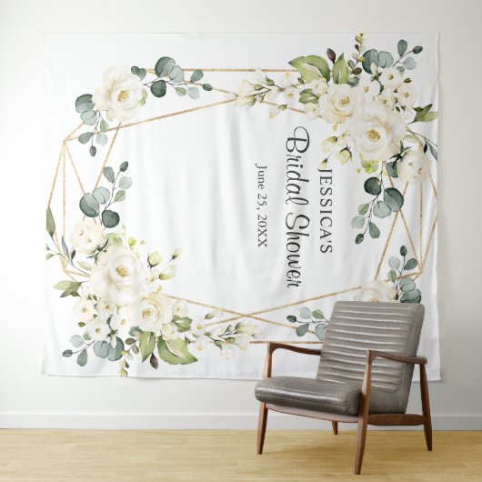 ホワイトローズ ブライダルシャワー おしゃれ フォトブース 背景 タペストリー (インサイチュ(横))
