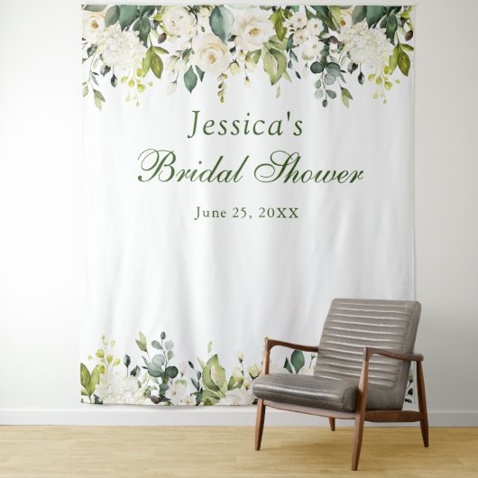 ホワイトローズ ブライダルシャワー おしゃれ フォトブース 背景 タペストリー (インサイチュ)