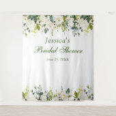 ホワイトローズ ブライダルシャワー おしゃれ フォトブース 背景 タペストリー (正面)