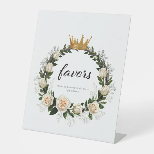 ホワイトローズ&ベビーの息の引き立て 台座サイン (正面)