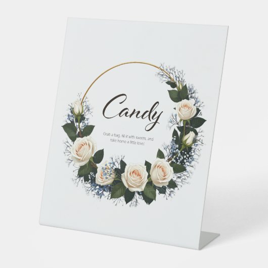 ホワイトローズ&ベビーズブレスキャンディ 台座サイン (正面)