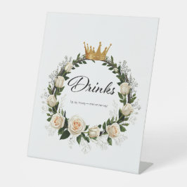 ホワイトローズ&ベビーズブレスドリンク 台座サイン